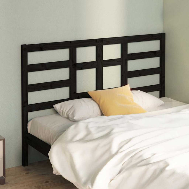 Vidaxl hoofdbord 126x4x104 cm massief grenenhout zwart