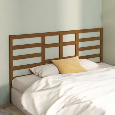 Vidaxl hoofdbord 206x4x104 cm massief grenenhout honingbruin