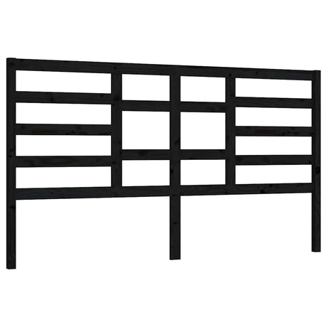 Vidaxl hoofdbord 206x4x104 cm massief grenenhout zwart