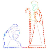Vidaxx Weihnachtsfiguren Josef und Maria mit 264 LEDs 40x55 und 38x100 cm