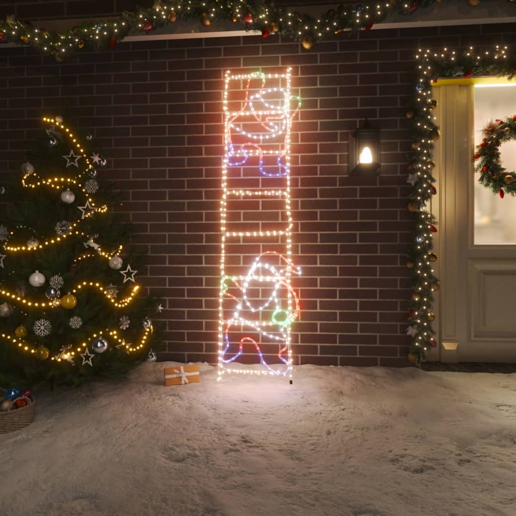 Vidaxl Weihnachten Figur Santa Claus auf Leiter falten 552 LEDs 50x200 cm