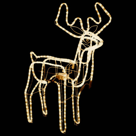 Vidaxl Weihnachten Figur Rentier mit bewegender Tasse warme Weiß 76x42x87 cm