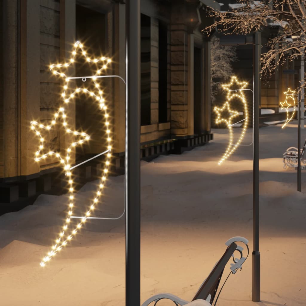 Vidaxxl Lichtkabel 2 Stück sternförmig warmweiß 125,5x53x4,5 cm