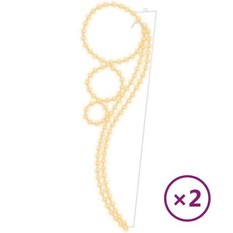Vidaxxl Lichtkabel 2 Stück kugelförmig warmweiß 115,5x35x4,5 cm