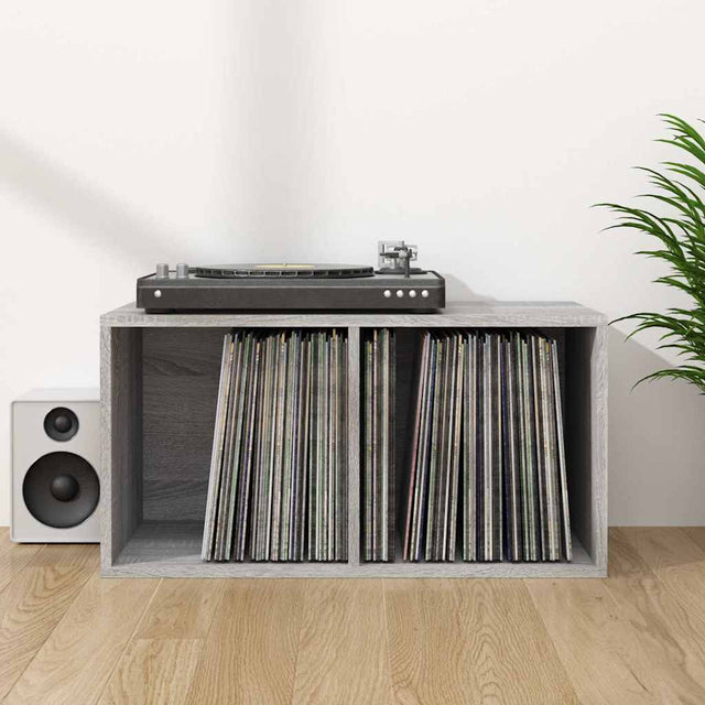 Vidaxl opbergbox voor lp's 71x34x36 cm bewerkt hout grijs sonoma eiken