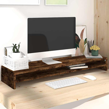 Vidaxl Monitor Standard 100x24x13 cm verarbeiteter Holzgeräuchchen -Eiche gefärbt