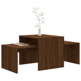 Vidaxl salontafelset 100x48x40 cm bewerkt hout bruin eikenkleur