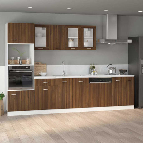 Vidaxl gootsteenkast lyon 80x46x81,5 cm bewerkt hout bruin eikenkleur