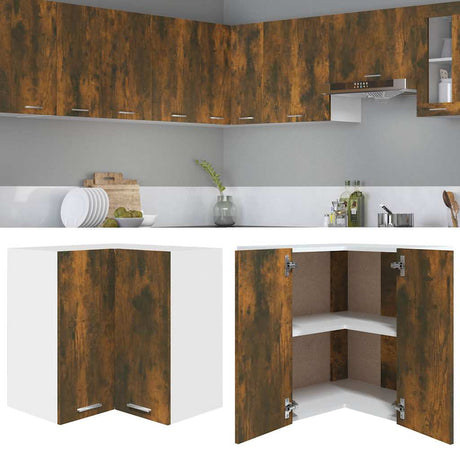 Vidaxl hanghoekkast lyon 57x57x60 cm bewerkt hout gerookt eikenkleurig