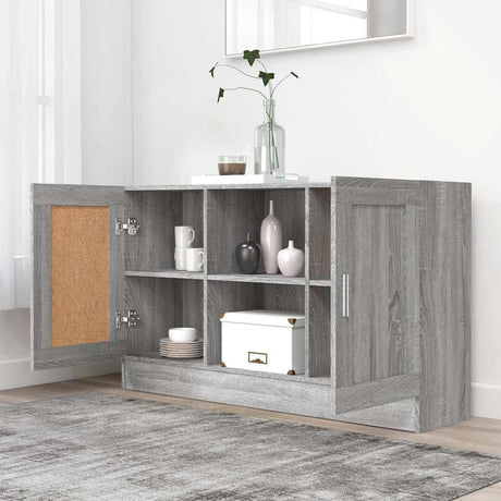 Vidaxl dressoir 120x30,5x70 cm bewerkt hout grijs sonoma eikenkleurig