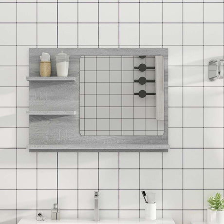 Vidaxl badkamerspiegel 60x10,5x45 cm bewerkt hout grijs sonoma eiken