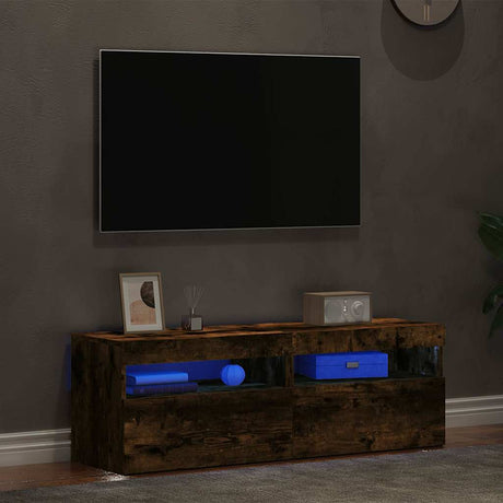 Vidaxl tv-meubels 2 st met led-verlichting 60x35x40 cm gerookt eiken