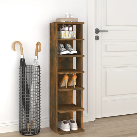 VIDAXL -Schuhregal 27,5x27x102 cm verarbeiteter Holzgeräuchchen -Eiche gefärbt