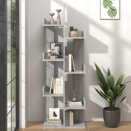 Vidaxl boekenkast 48x25,5x140 cm bewerkt hout grijs sonoma eikenkleur