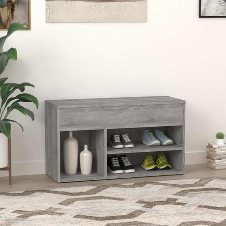 Vidaxl Schuhsofa 80x30x45 cm verarbeitetes Holzgrau Sonoma Eichefarbe