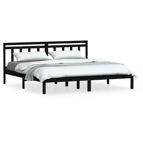 Vidaxl bedframe massief grenenhout zwart 200x200 cm