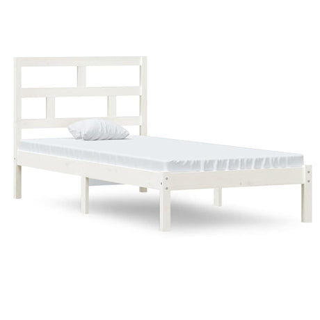 Vidaxl bedframe massief hout wit 90x190 cm