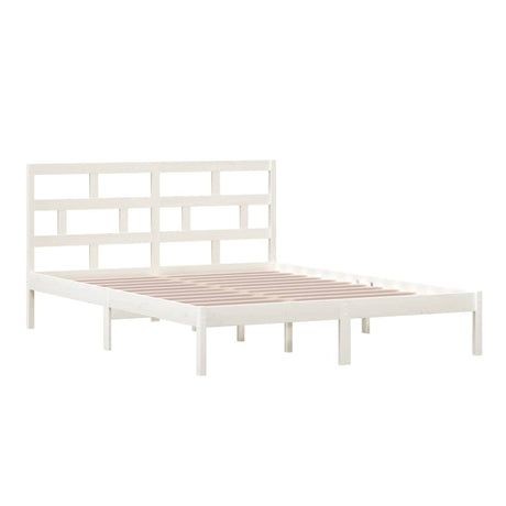 Vidaxl bedframe massief hout wit 150x200 cm