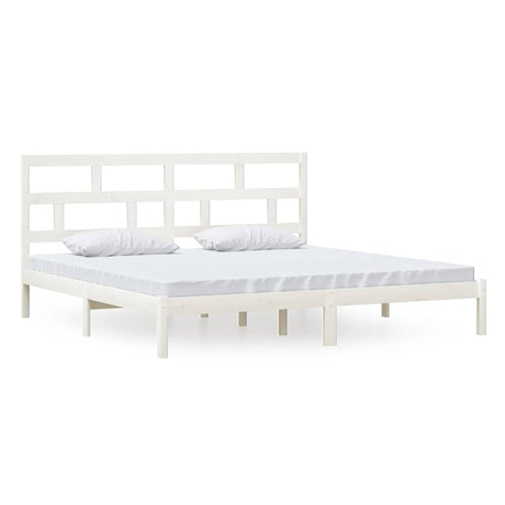 Vidaxl bedframe massief grenenhout wit 200x200 cm