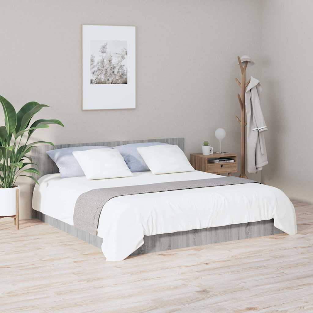Vidaxl hoofdbord 200x1,5x80 cm bewerkt hout grijs sonoma eikenkleurig