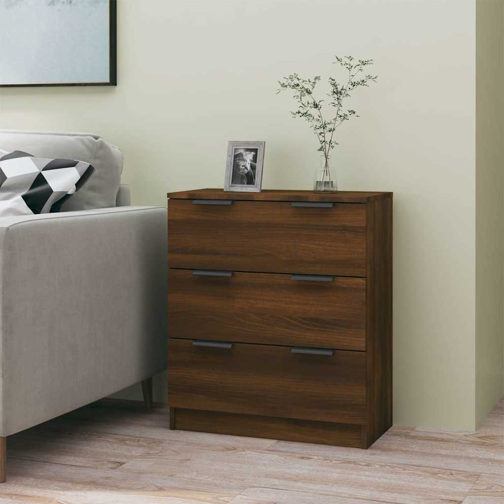 Vidaxl dressoir 60x30x70 cm bewerkt hout bruin eikenkleur