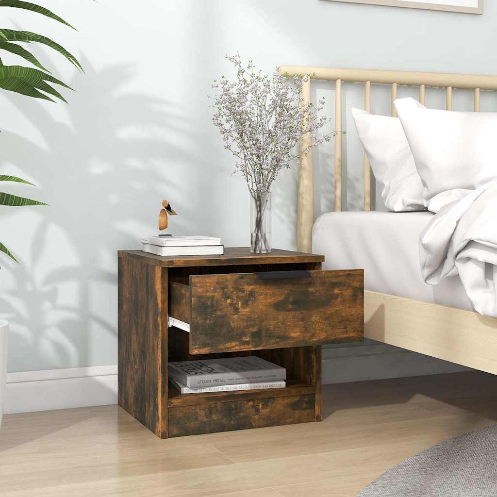 Vidaxl nachtkastje bewerkt hout gerookt eikenkleurig