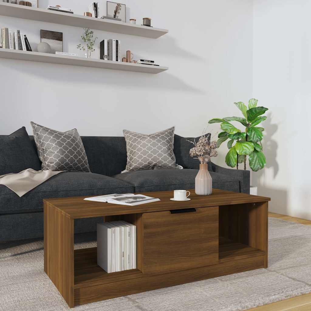 Vidaxl salontafel 102x50x36 cm bewerkt hout bruin eikenkleur