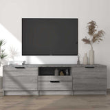 Vidaxl tv-meubel 140x35x40 cm bewerkt hout grijs sonoma eikenkleurig
