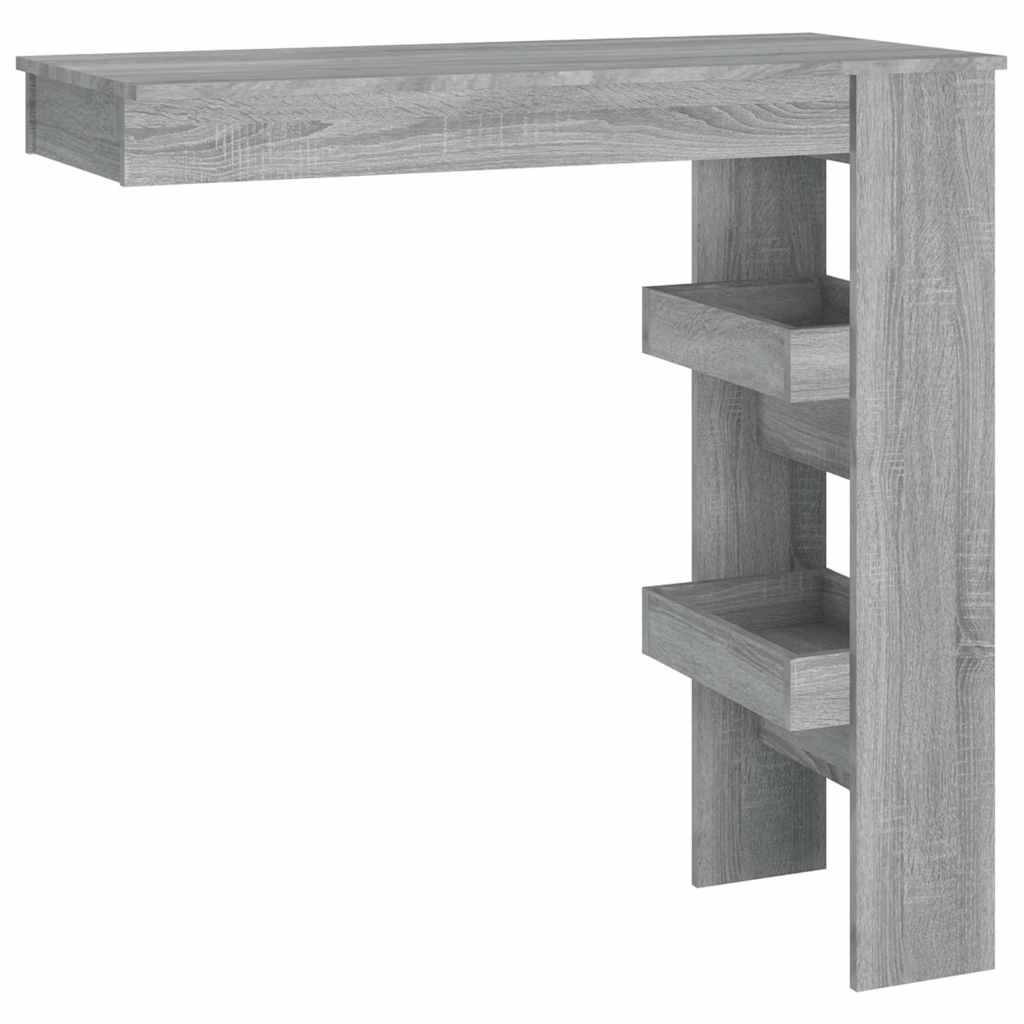 Vidaxl bartafel wandgemonteerd 102x45x103,5 cm bewerkt hout grijs