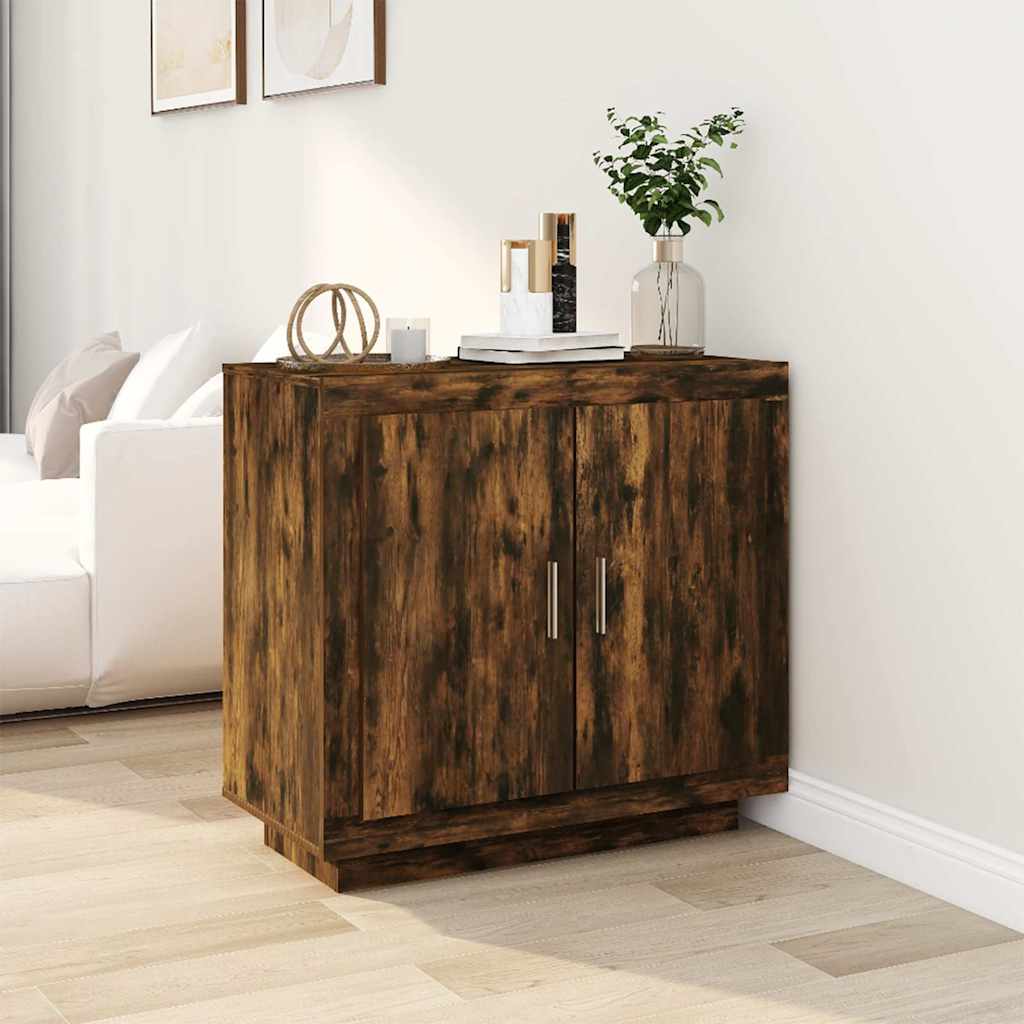 Vidaxl dressoir 80x40x75 cm bewerkt hout gerookt eikenkleurig
