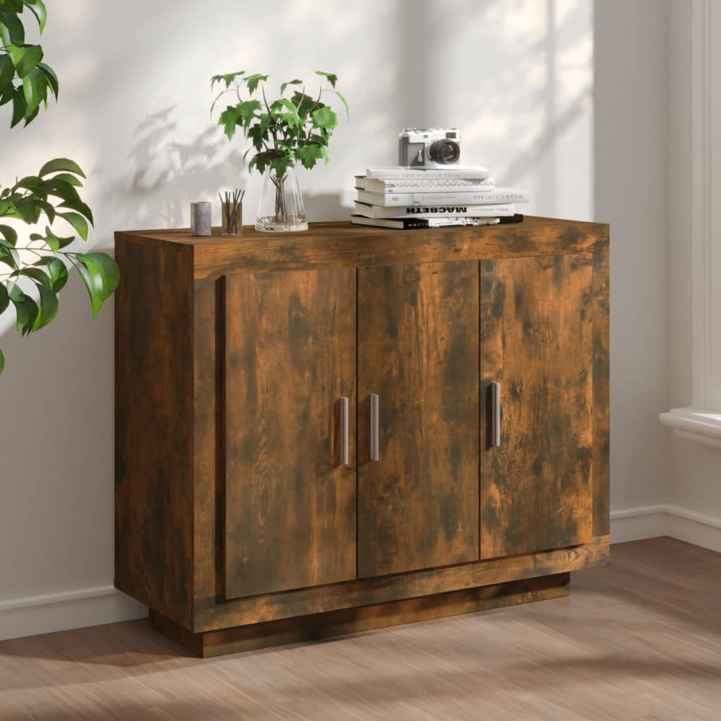 Vidaxl dressoir 92x35x75 cm bewerkt hout gerookt eikenkleurig