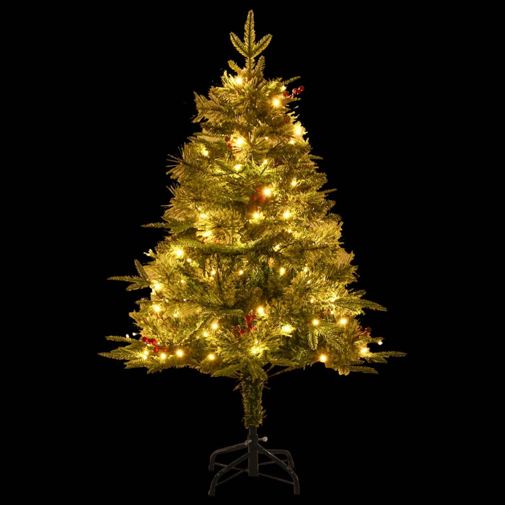 Vidaxl Weihnachtsbaum mit LED- und Kiefernkegeln 150 cm PVC und PE Green