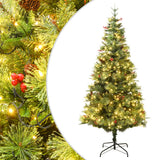 Vidaxl Weihnachtsbaum mit LED- und Kiefernkegel 225 cm PVC und PE Green