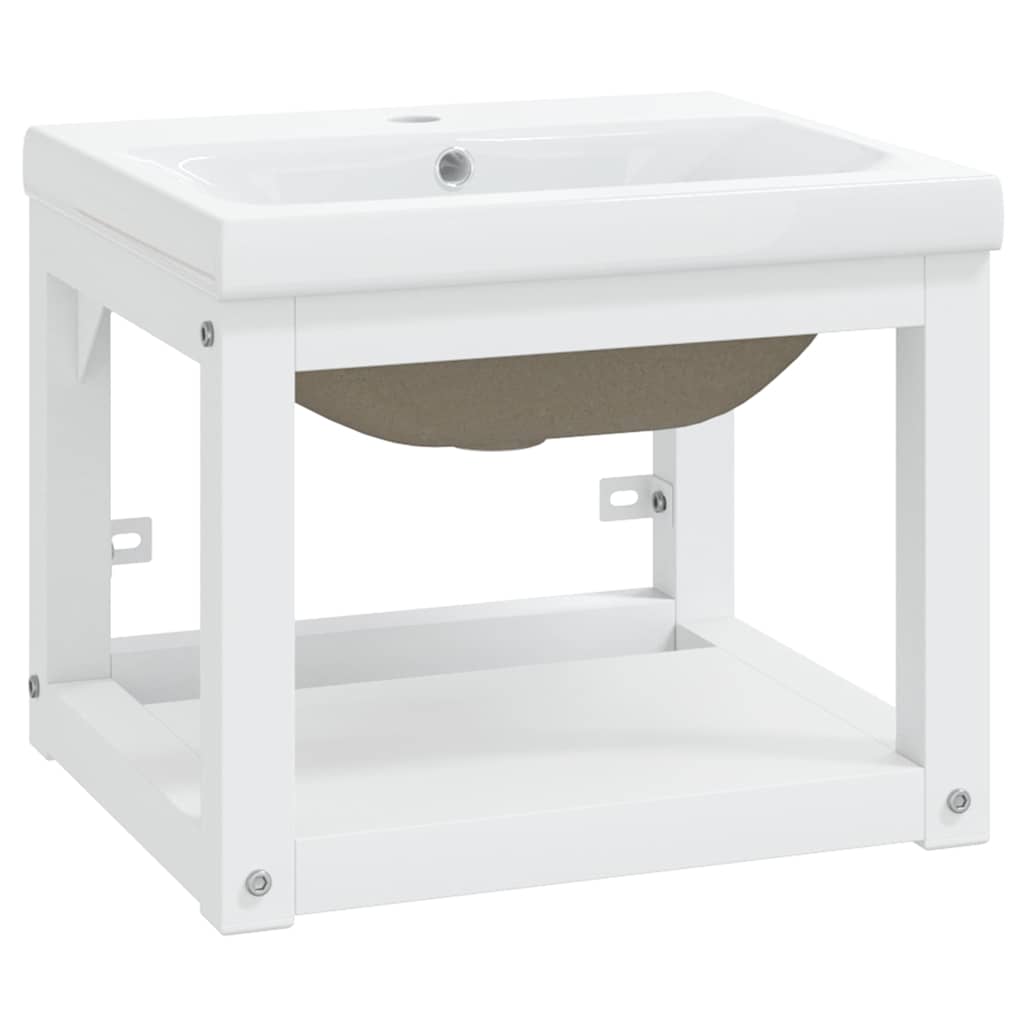 Vidaxl wastafelframe met inbouwwastafel ijzer wit