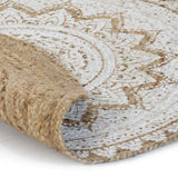Vidaxl -Teppich mit dem Druck um 180 cm geflochtene Jute