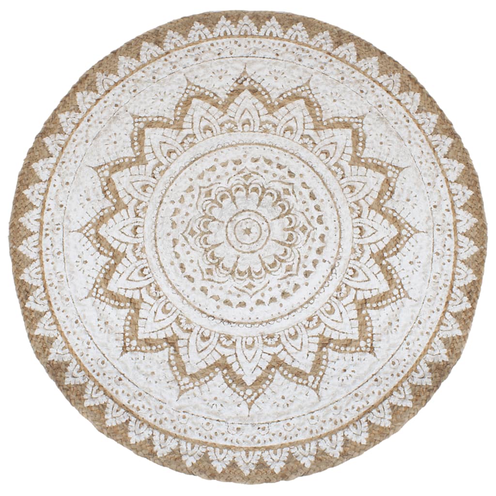 VIDAXL -Teppich mit dem Druck um 210 cm geflochtene Jute