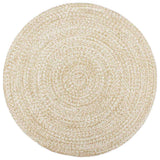 Vidaxl Teppich handgefertigt 210 cm Jute Weiß und Braun