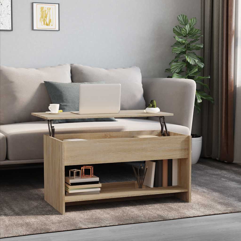 Vidaxl salontafel 102x50x52,5 cm bewerkt hout sonoma eikenkleurig