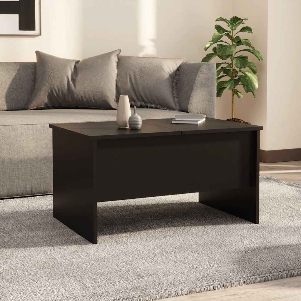 Vidaxl salontafel 80x50x42,5 cm bewerkt hout zwart