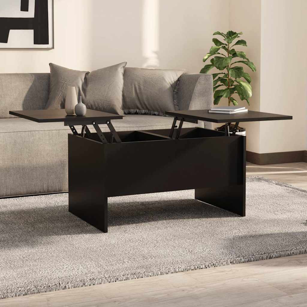 Vidaxl salontafel 80x50x42,5 cm bewerkt hout zwart