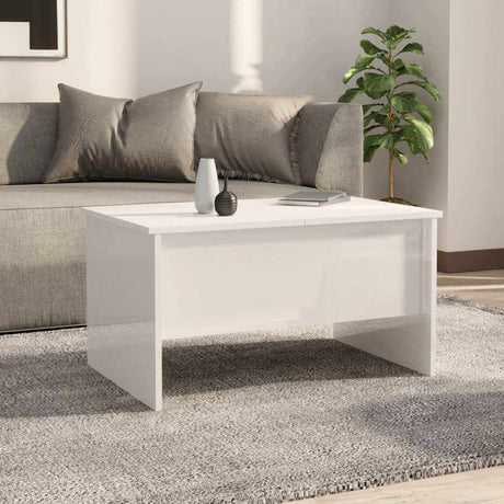 Vidaxl salontafel 80x50x42,5 cm bewerkt hout hoogglans wit