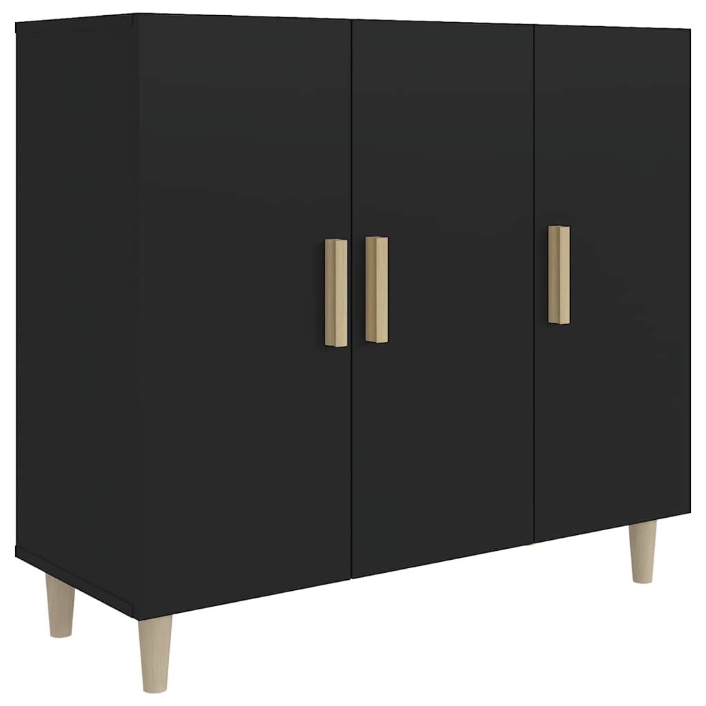 Vidaxl dressoir 90x34x80 cm bewerkt hout zwart