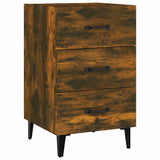 Vidaxl nachtkastje 40x40x66 cm bewerkt hout gerookt eikenkleurig