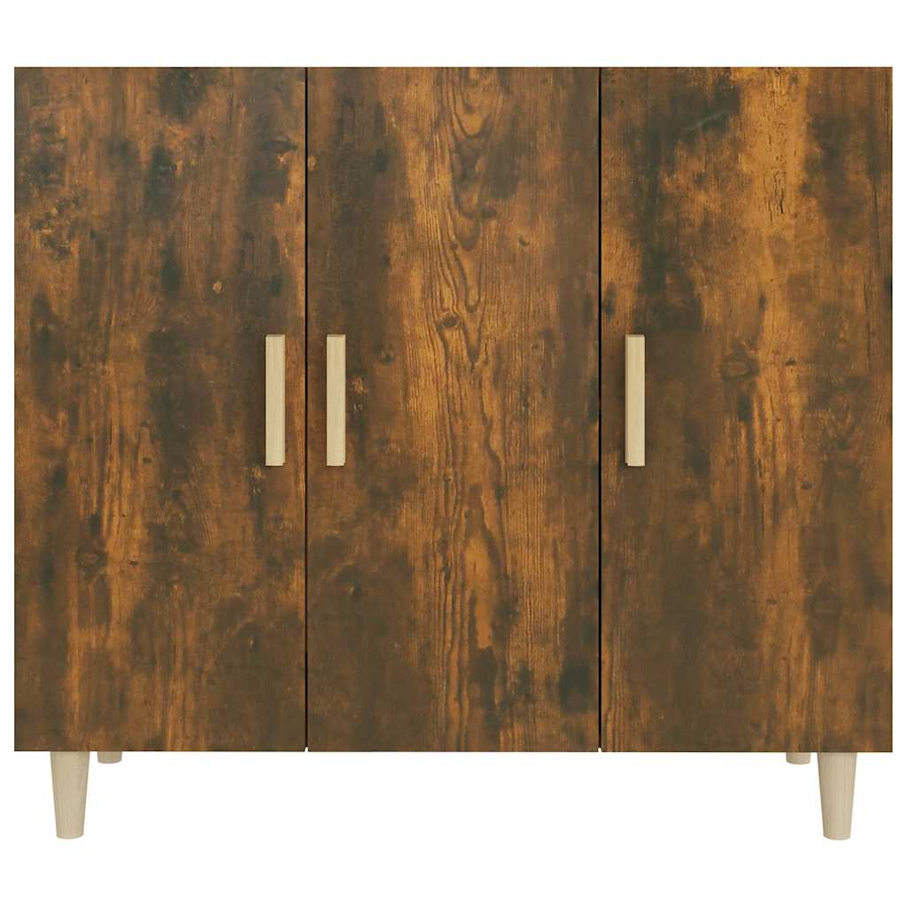 Vidaxl dressoir 90x34x80 cm bewerkt hout gerookt eikenkleurig