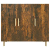 Vidaxl dressoir 90x34x80 cm bewerkt hout gerookt eikenkleurig