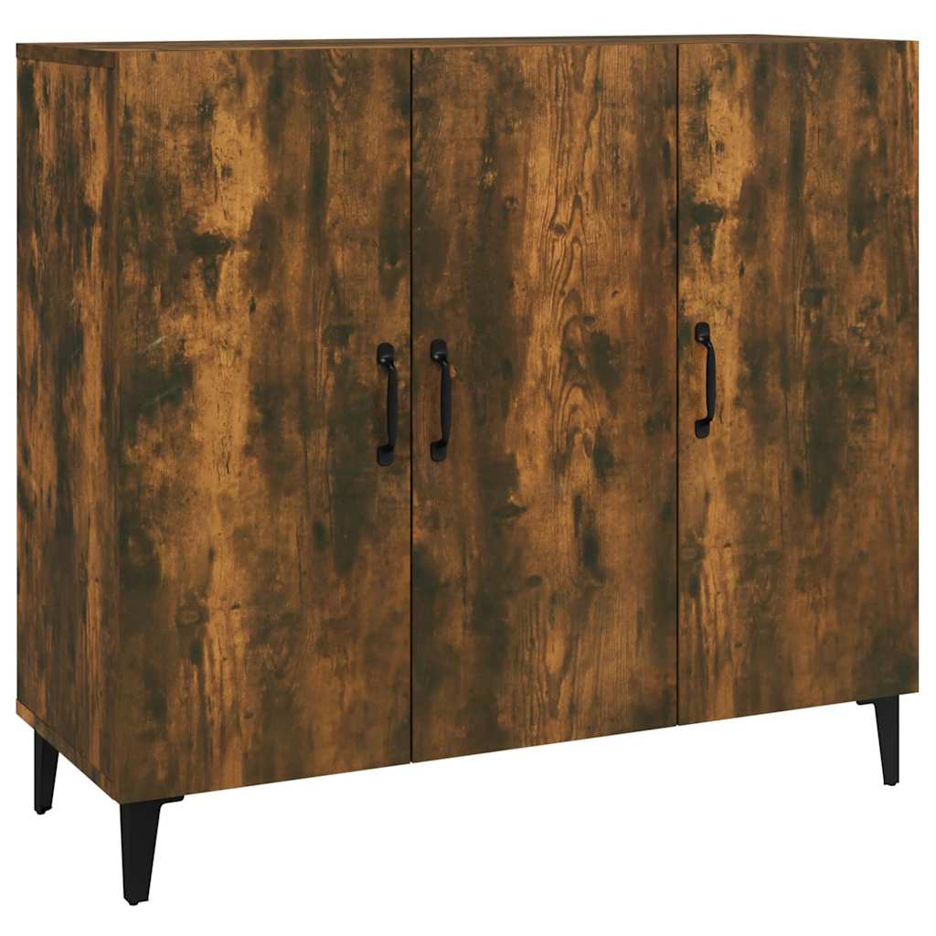 Vidaxl dressoir 90x34x80 cm bewerkt hout gerookt eikenkleurig