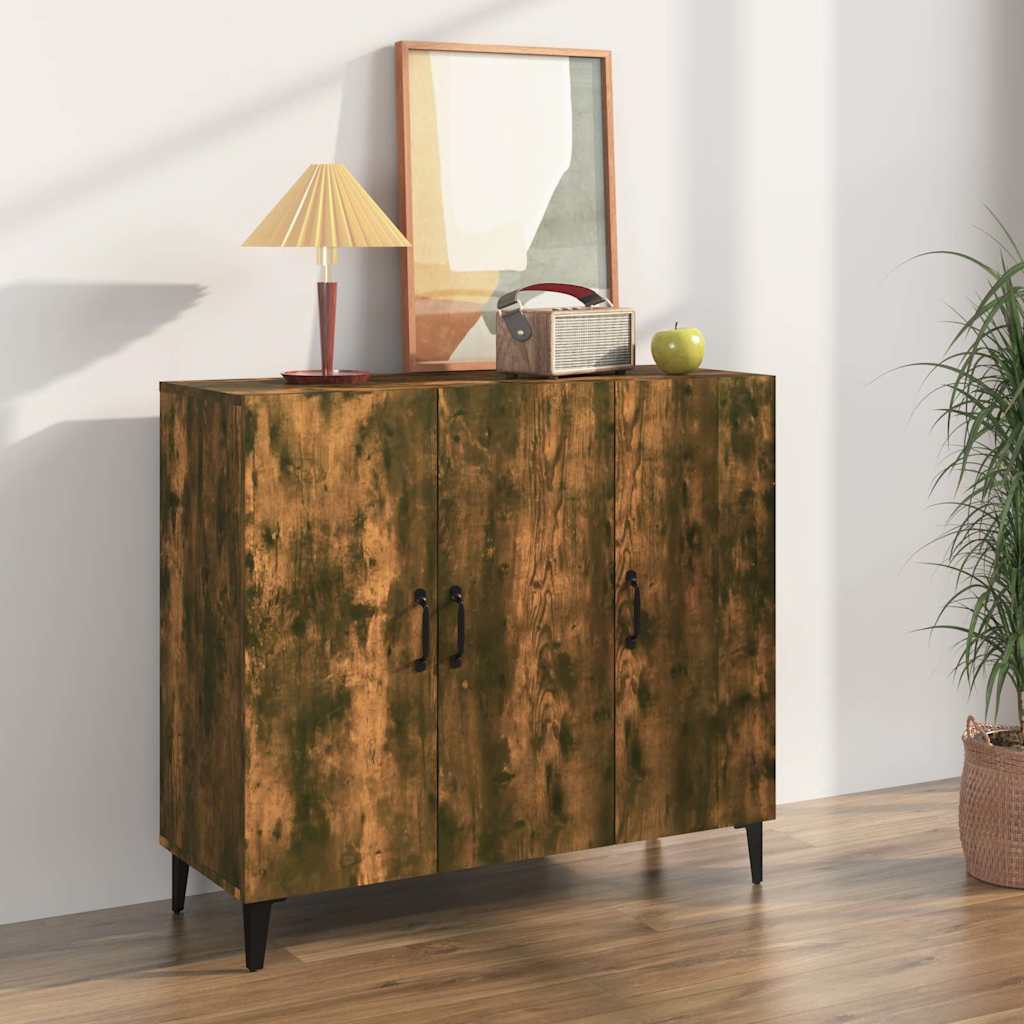 Vidaxl dressoir 90x34x80 cm bewerkt hout gerookt eikenkleurig
