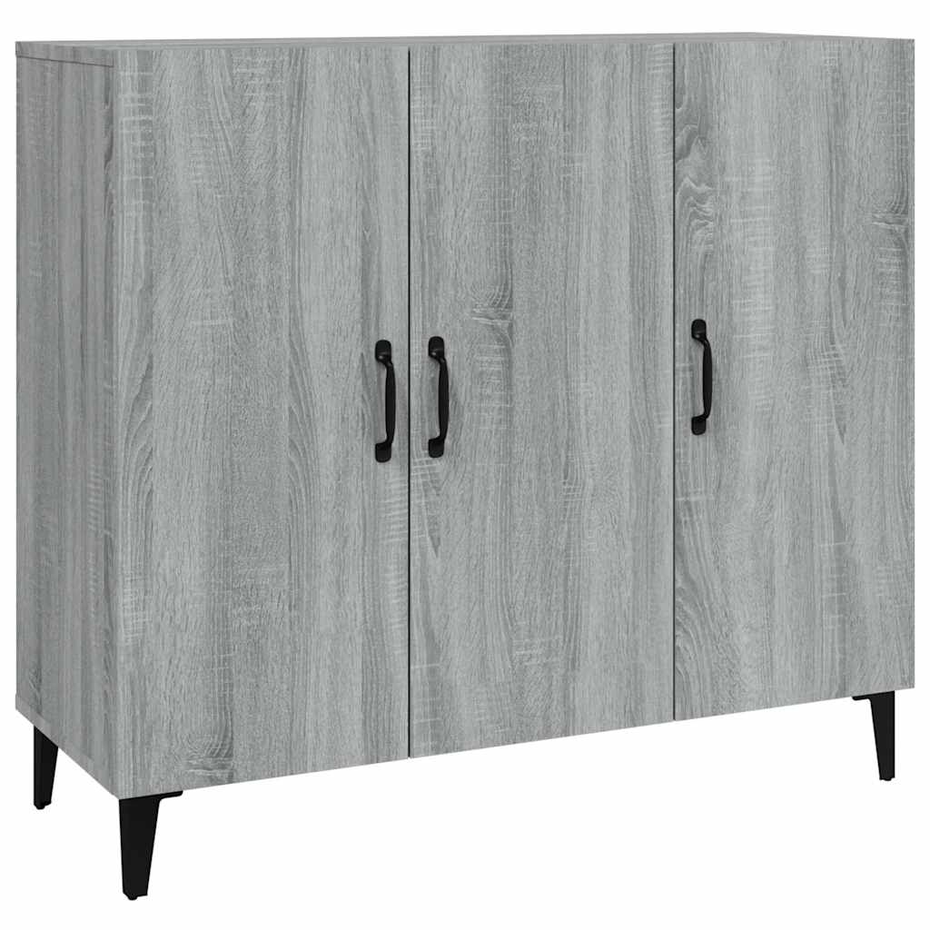 Vidaxl dressoir 90x34x80 cm bewerkt hout grijs sonoma eikenkleurig