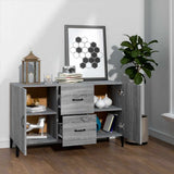 Vidaxl dressoir 100x36x60 cm bewerkt hout grijs sonoma eikenkleurig