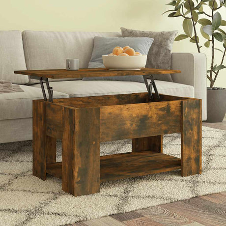 Vidaxl salontafel 79x49x41 cm bewerkt hout gerookt eikenkleurig